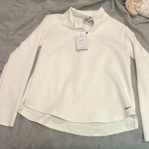 nike therma-fit quarter zip white